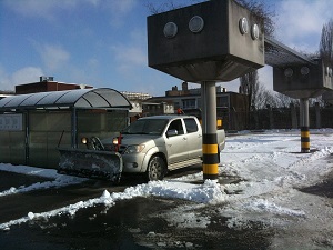 Déneigement d'un parking : pendant